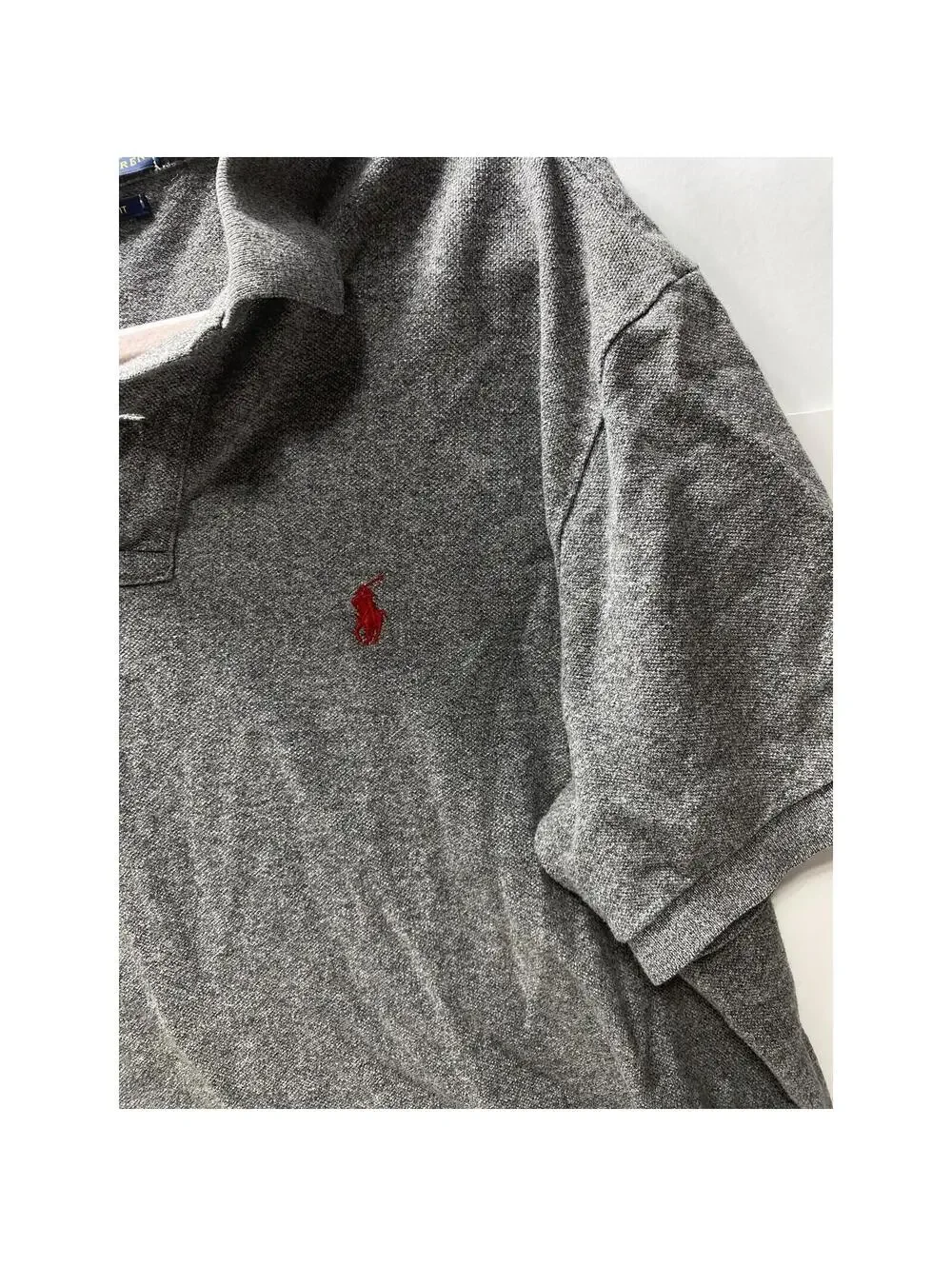 Gray Polo Ralph Lauren Men's T-Shirt Dress Top Size XL Red Horse Custom Fit Line